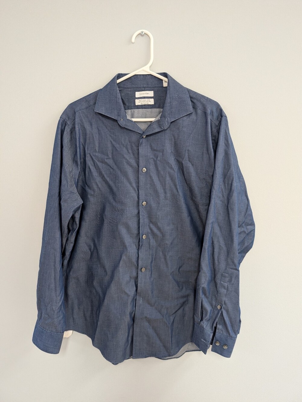 Calvin Klein Men's Indigo Button-Down Dress Shirt